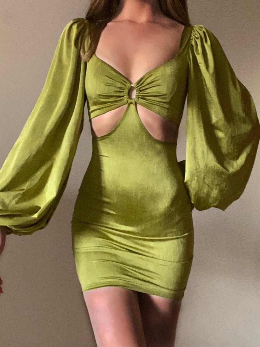 Oh Polly Midnight Oasis Mini Dress in Lime Green Size 6